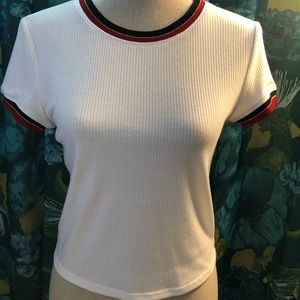 White ribbed T-shirt
